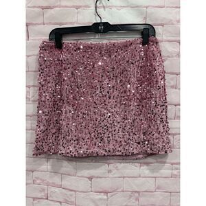 Pink sequin mini skirt size medium